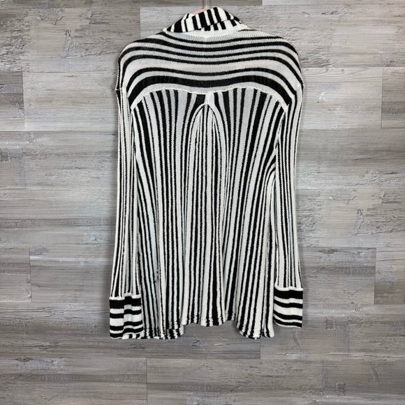 Free People Black & White Striped Sequin Knit Cardigan - Size XS - Picture 3 of 7